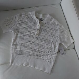 Sonoma Womens White  Knit Top Size SMALL.